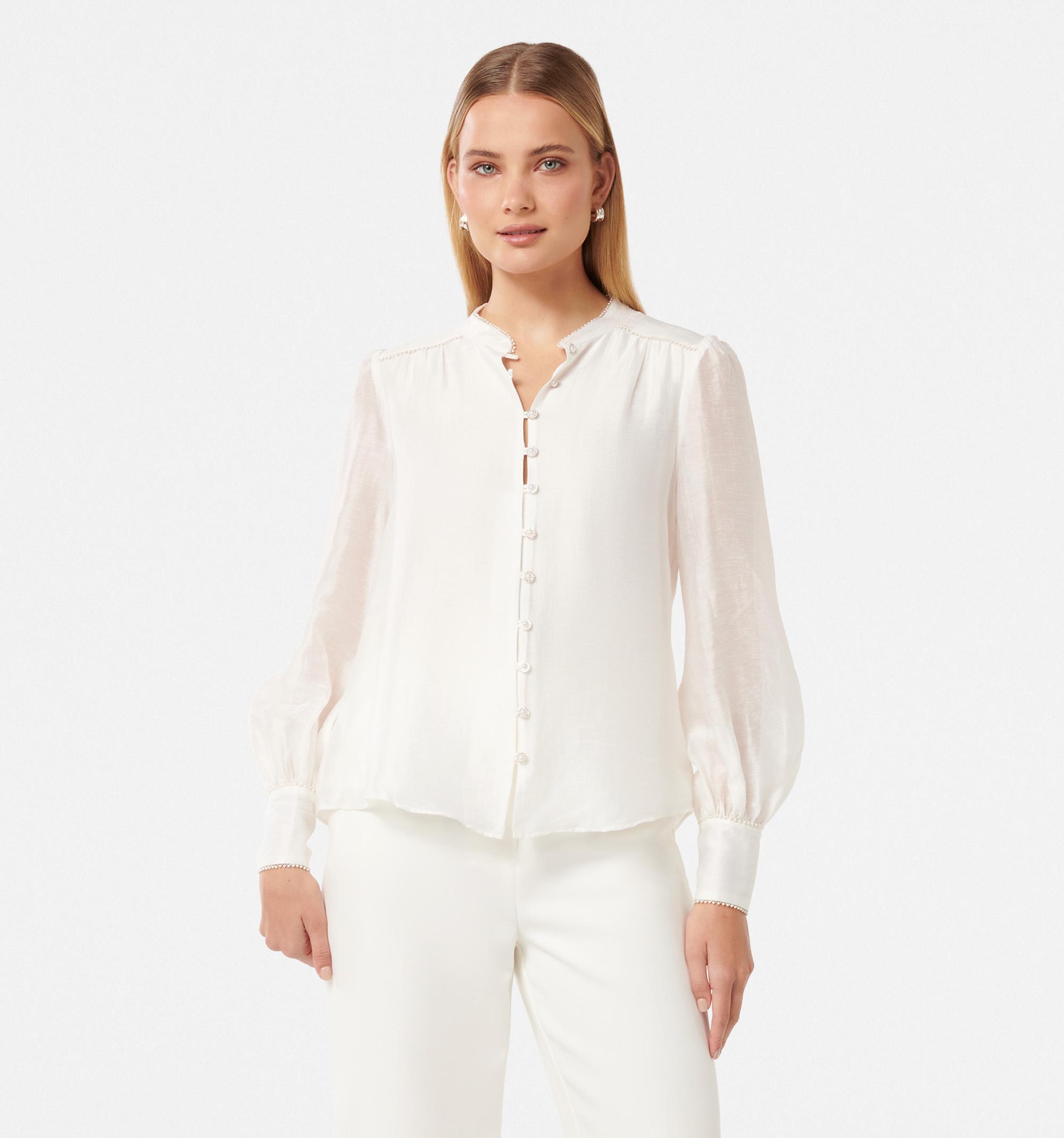 Angelica Pearl Trim Blouse