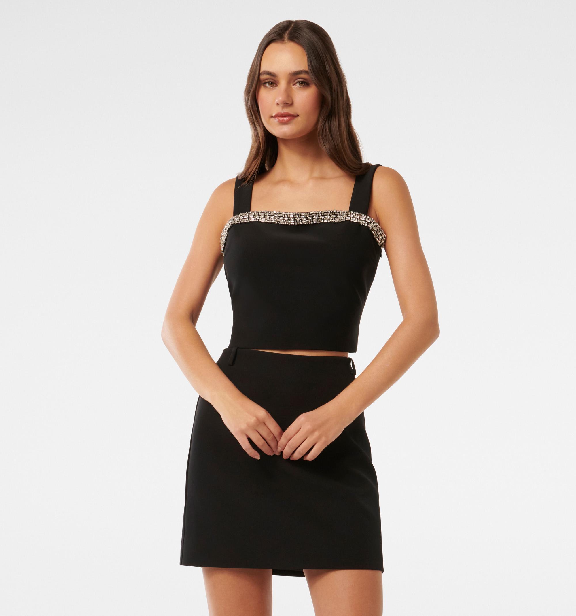 Camilla Embellished Trim Crepe