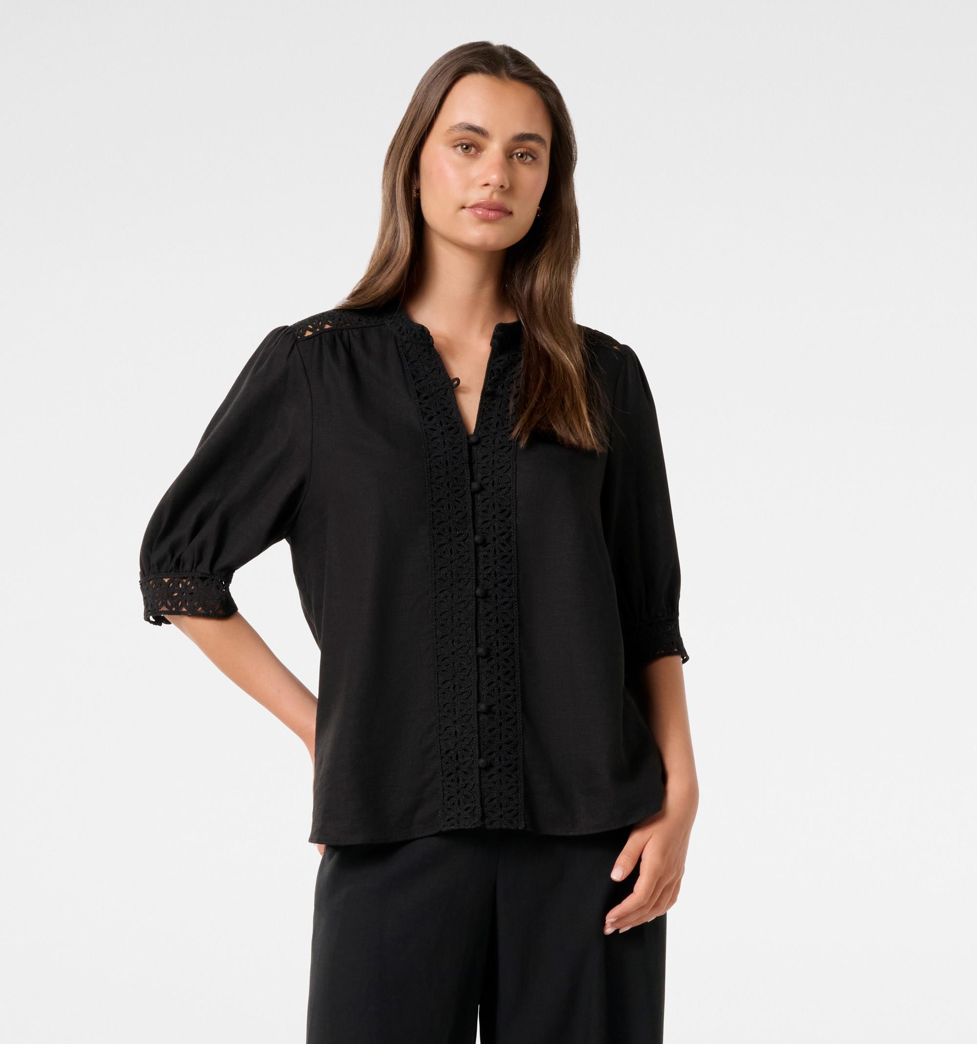 Cassie Crochet Trimmed Blouse