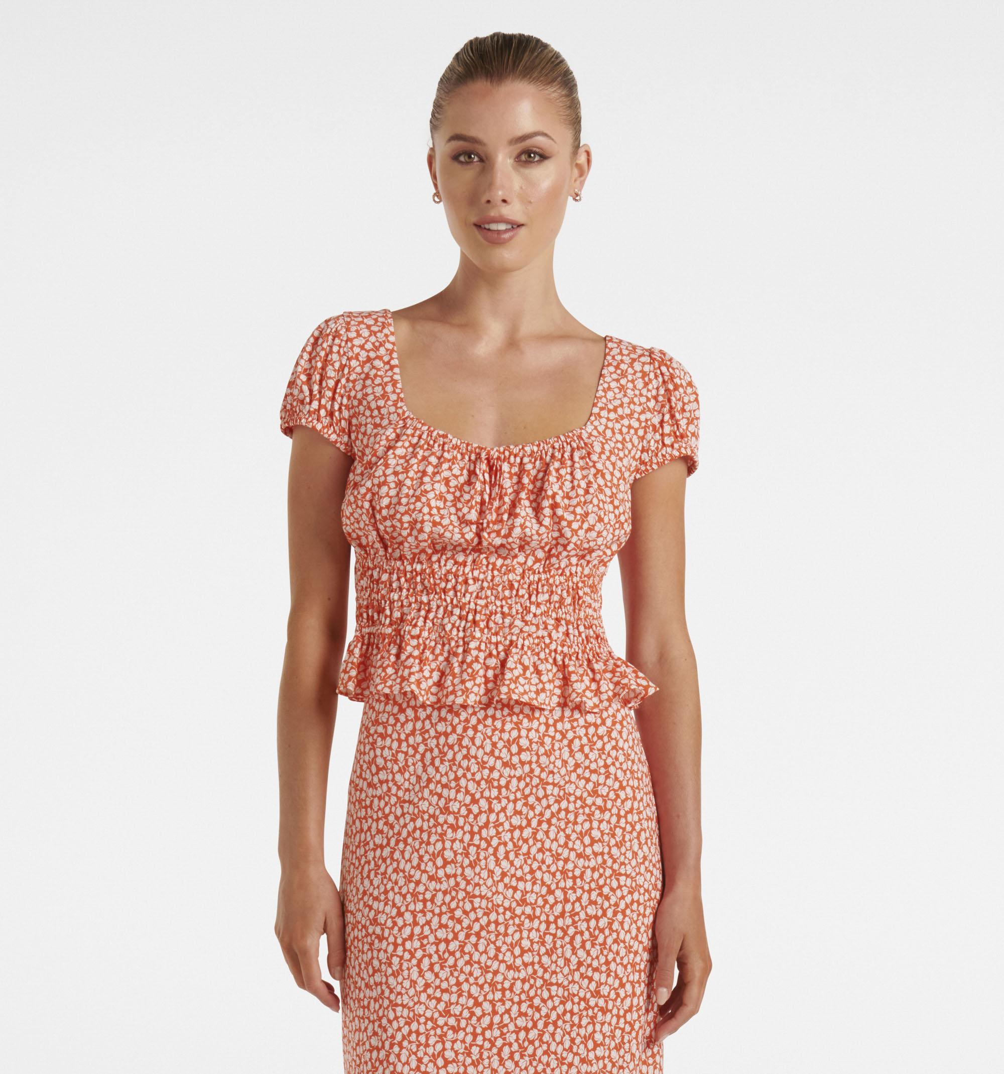 Cecilia Waisted Cap Sleeve Top
