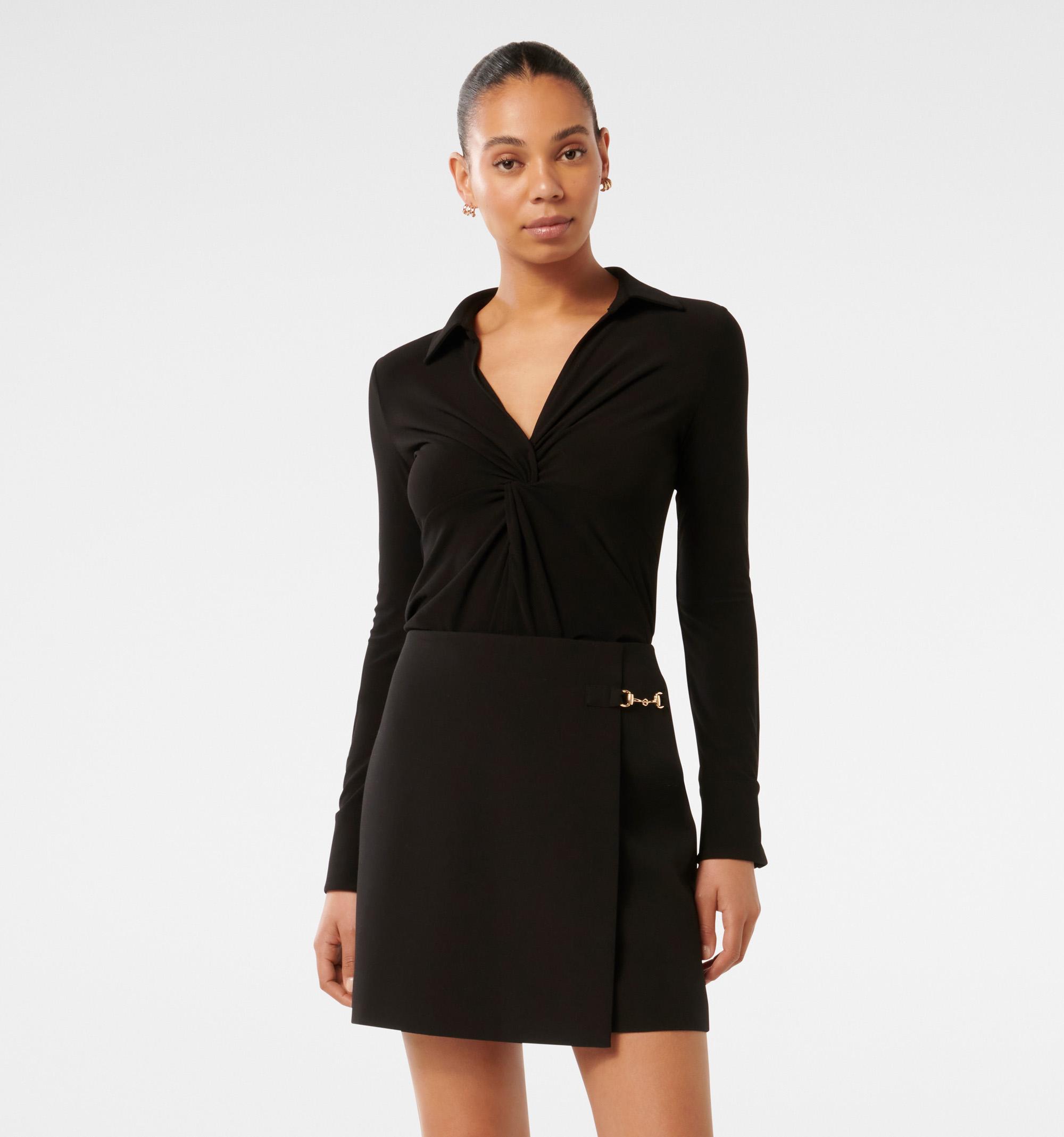 Emilia Twist Front Crepe Shirt