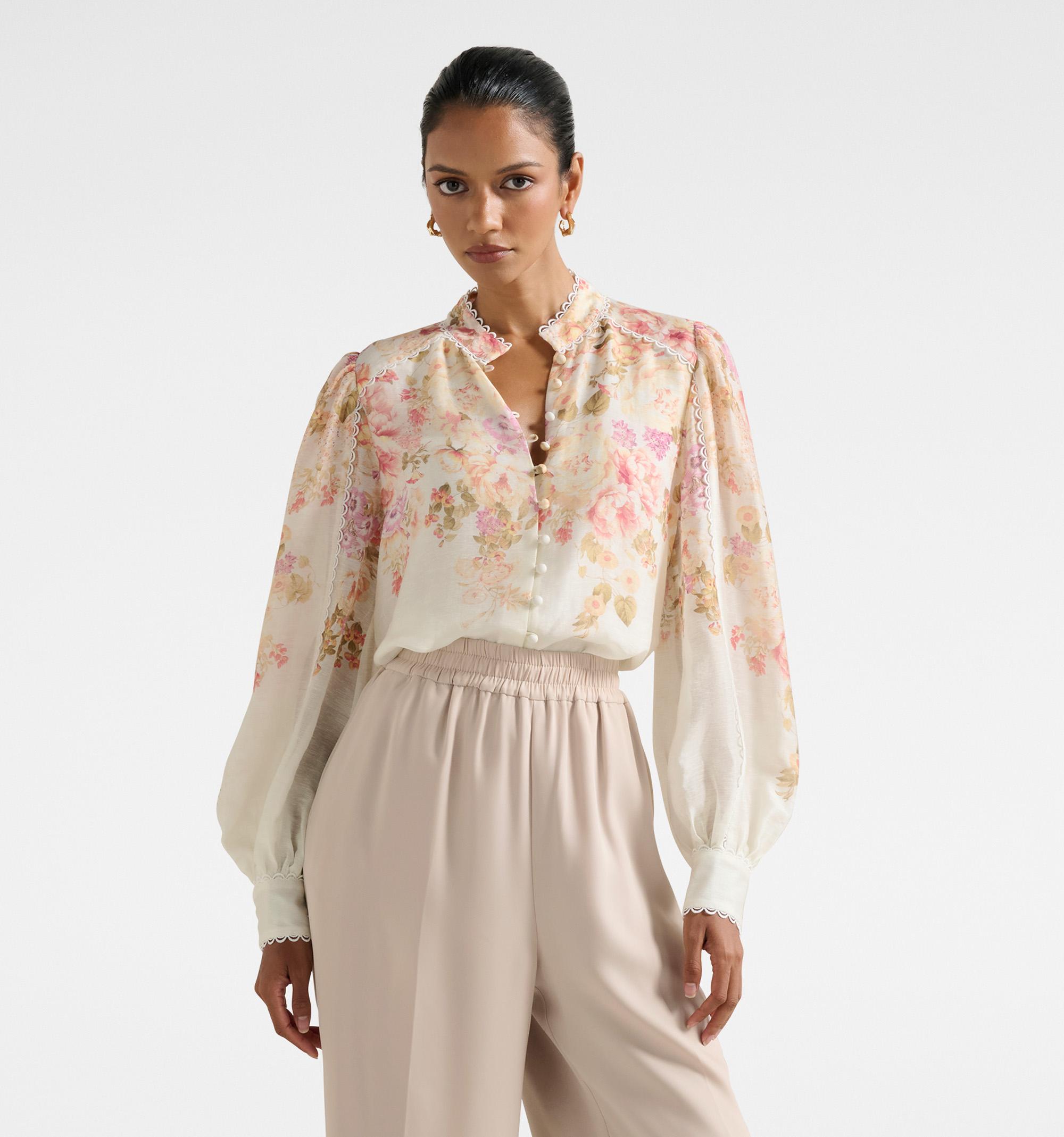Emma Petite Trimmed Blouse