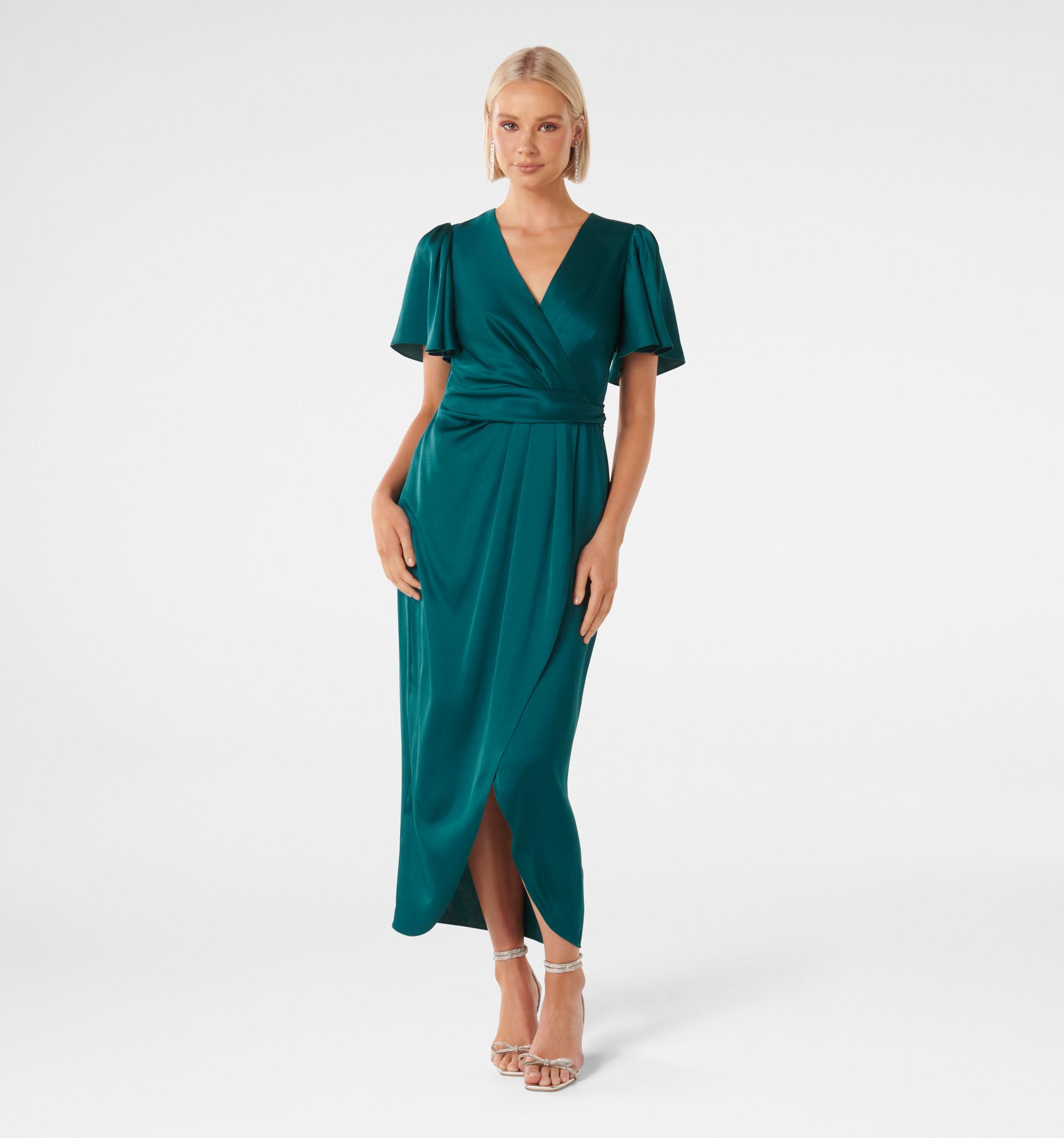 Estelle Flutter Sleeve Midi Dr