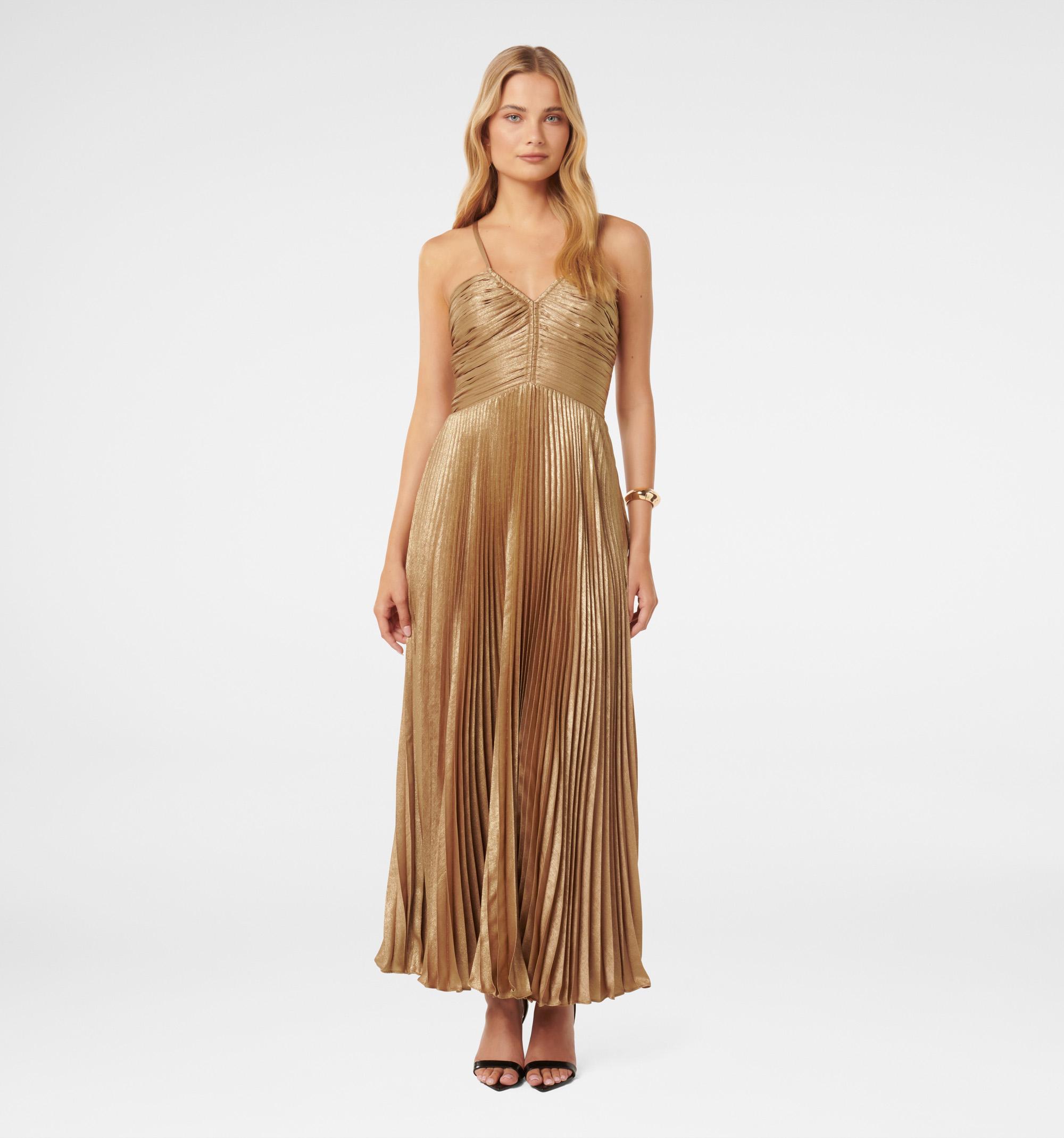 Jayden Metallic Pleated Maxi D
