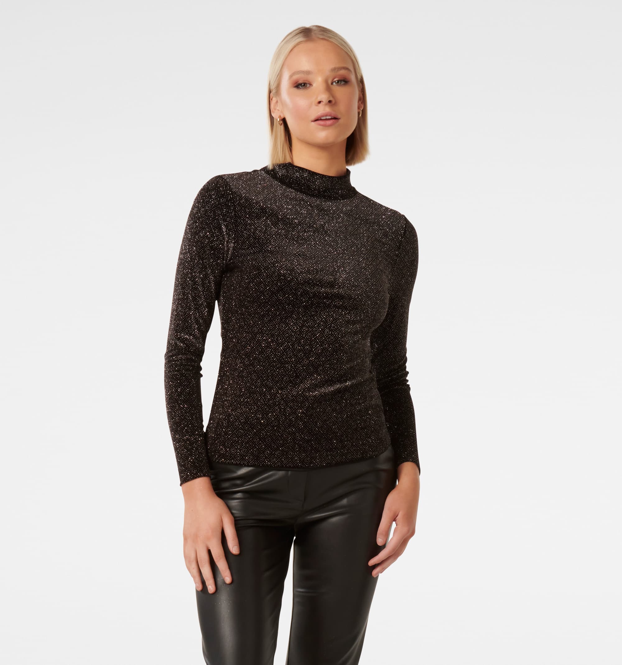 Marina Velvet High Neck Top