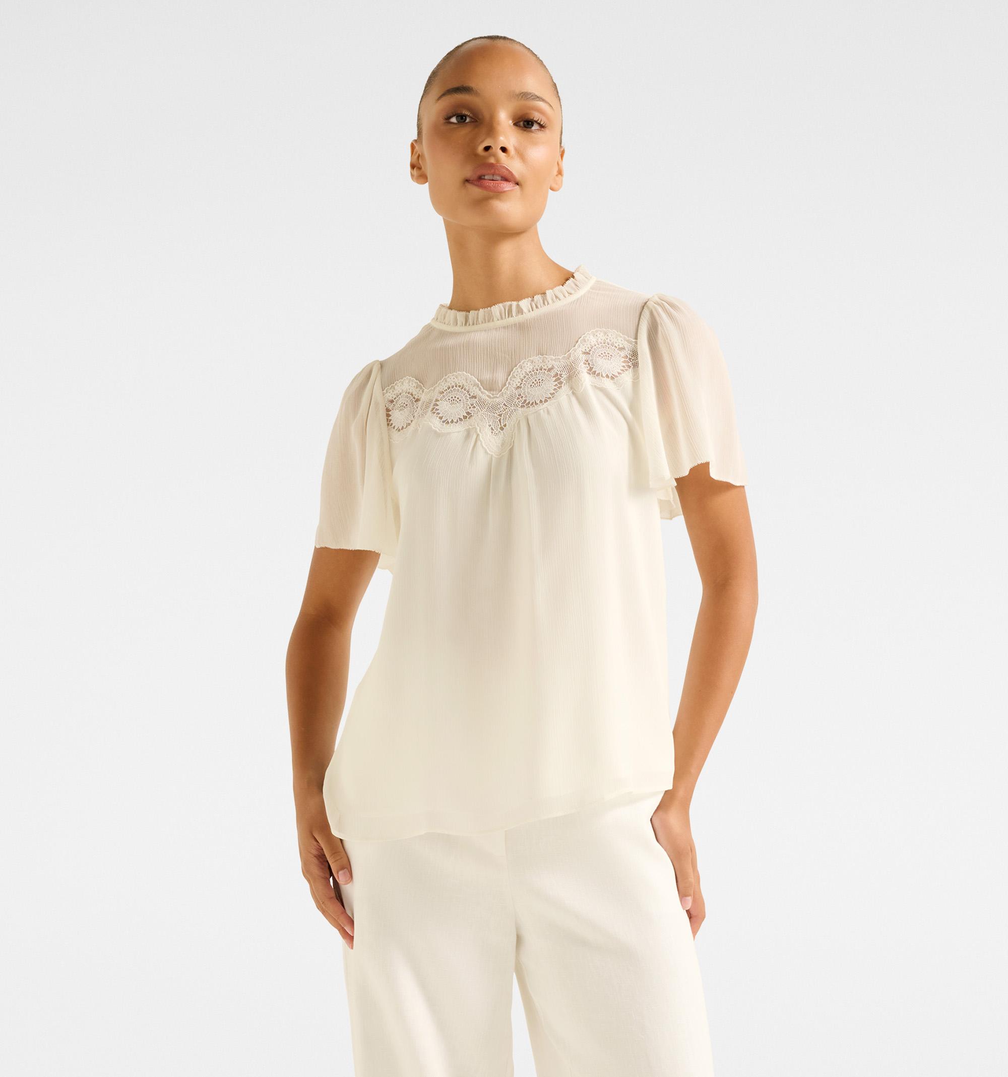 Martha Lace Insert Blouse