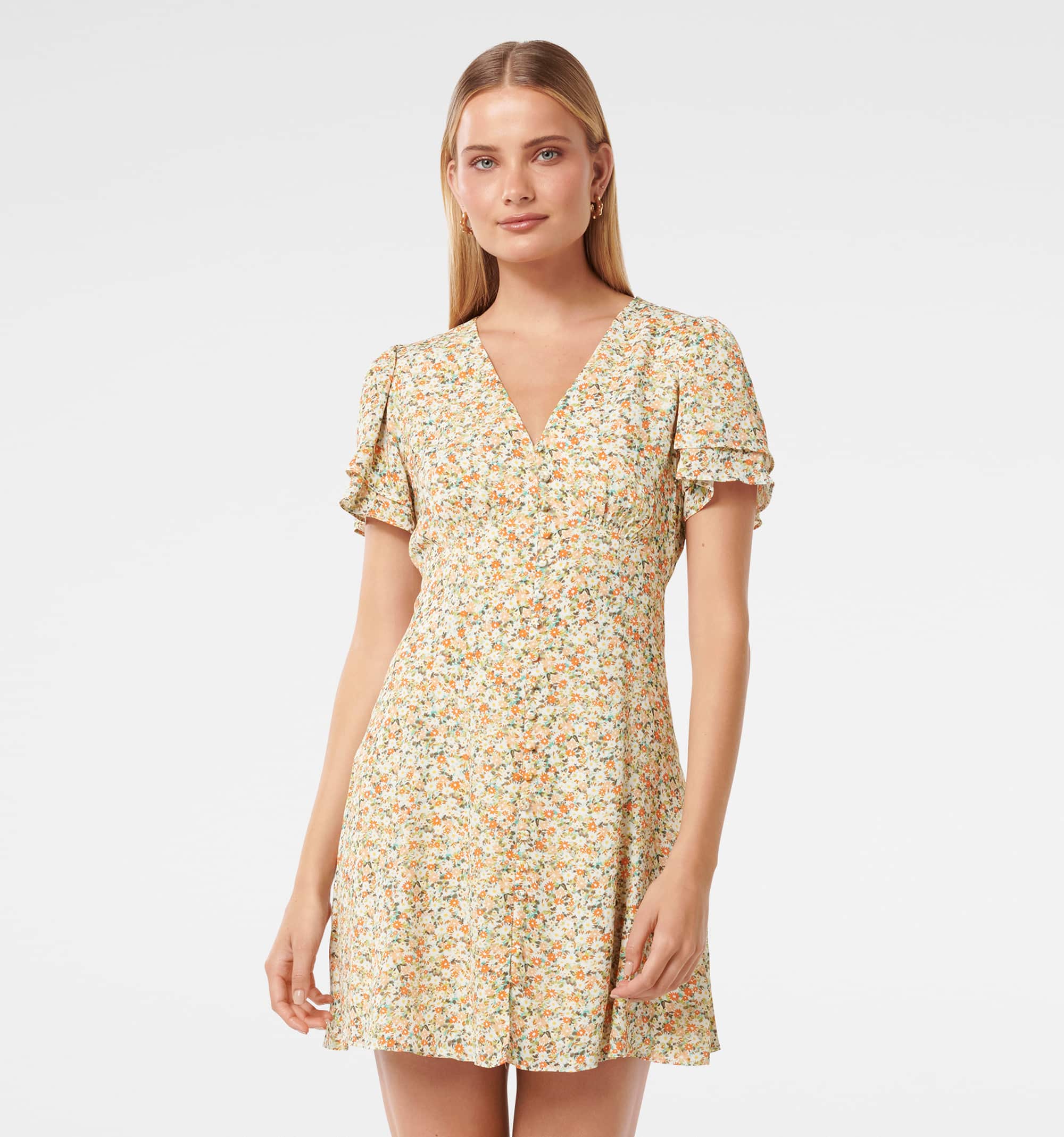 Pria Button Through Mini Dress