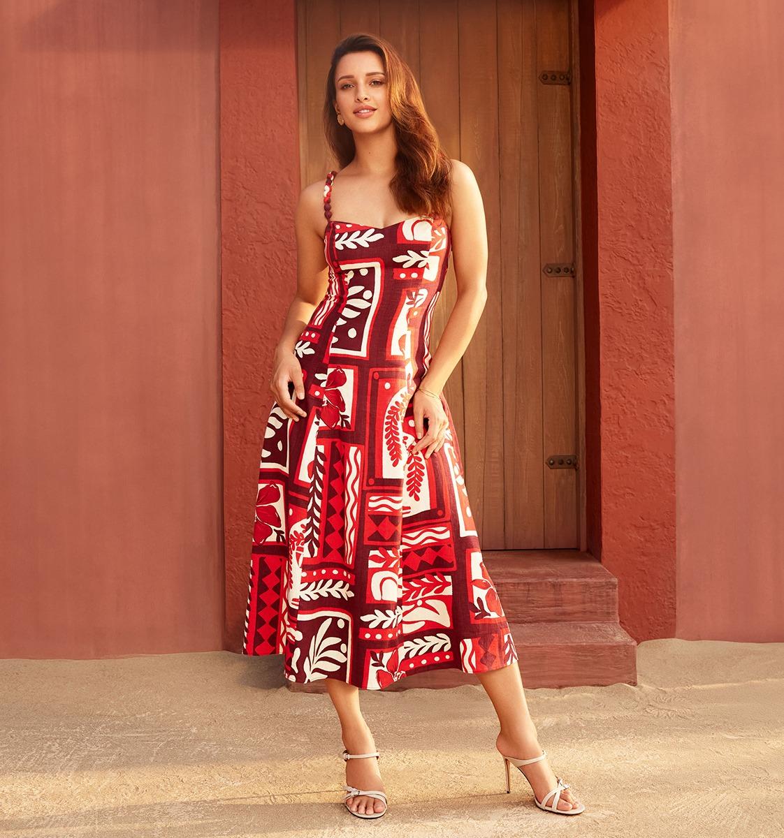 Simona Square Neck Midi Dress