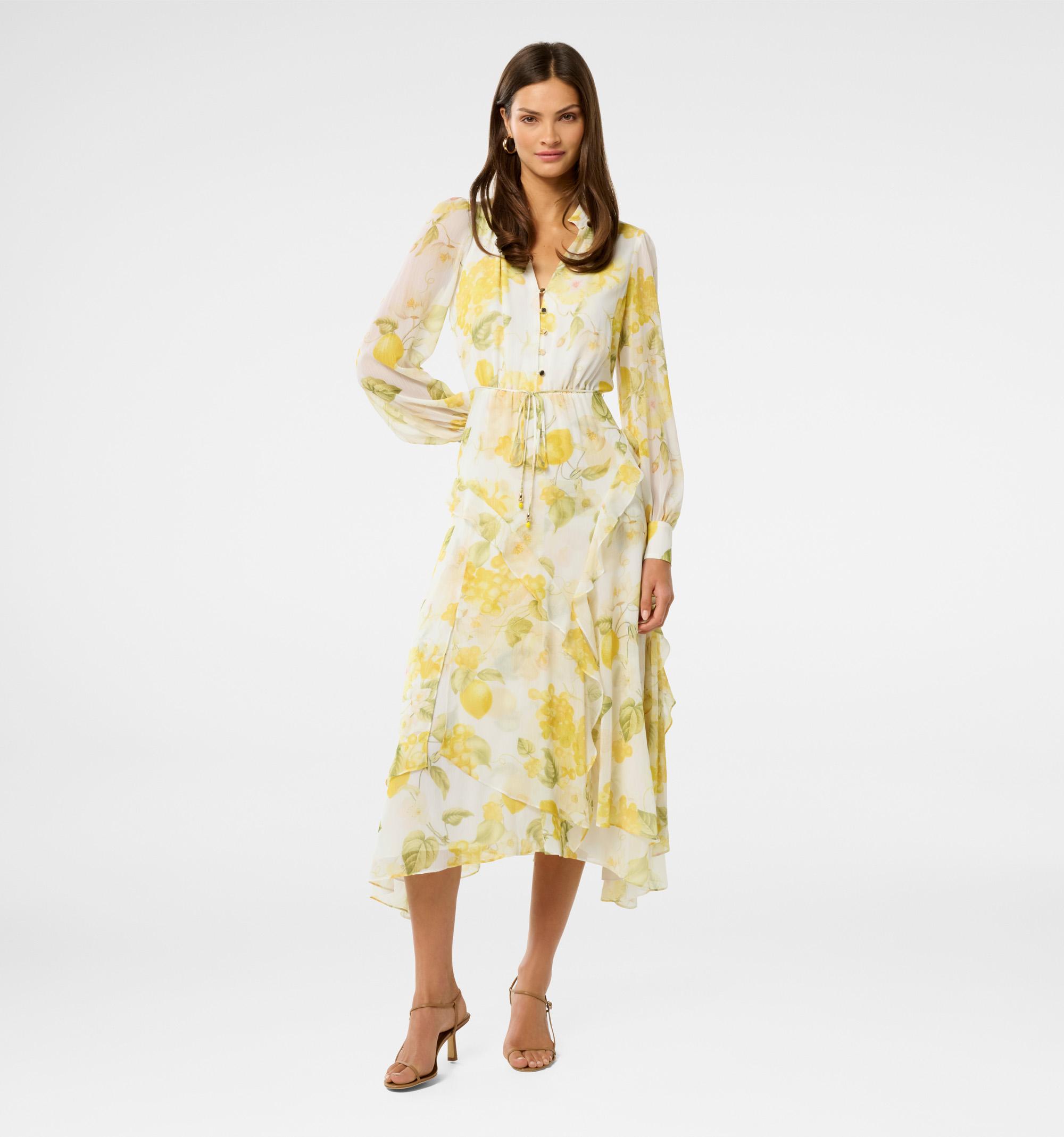 Sutton Ruffle Hem Midi Dress