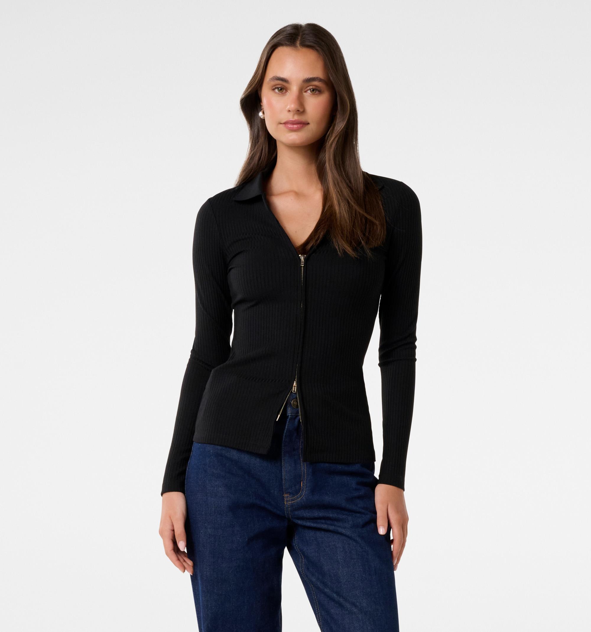 Tessa Zip Front Polo Top